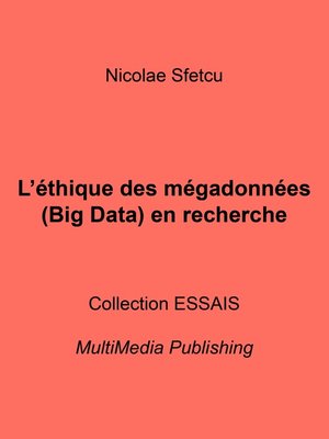 cover image of L'éthique des mégadonnées (Big Data) en recherche